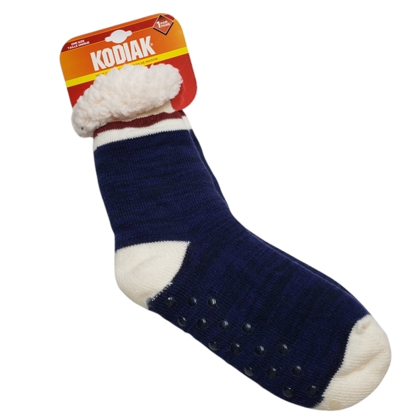 New Kodiak Home Sock Non Slip Blue White One Size Warm Cozy - Picture 8 of 8